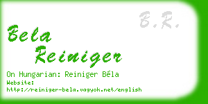 bela reiniger business card